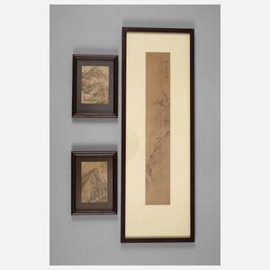 Drei Seidenmalereien