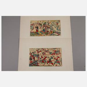 Konvolut asiatische Farbholzschnitte