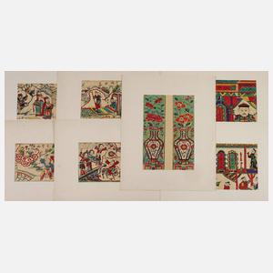 Konvolut asiatische Farbholzschnitte