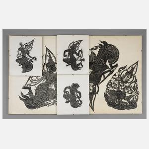 Sechs Nang Talung-Figuren