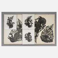 Sechs Nang Talung-Figuren111