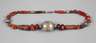 Karneolkette mit Silberzwischenteilen