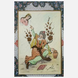 Zwei persische Miniaturmalereien