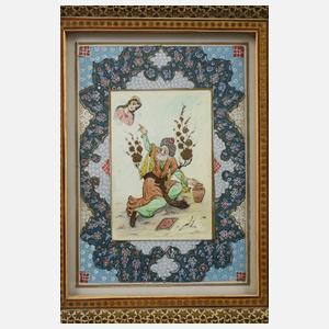 Zwei persische Miniaturmalereien