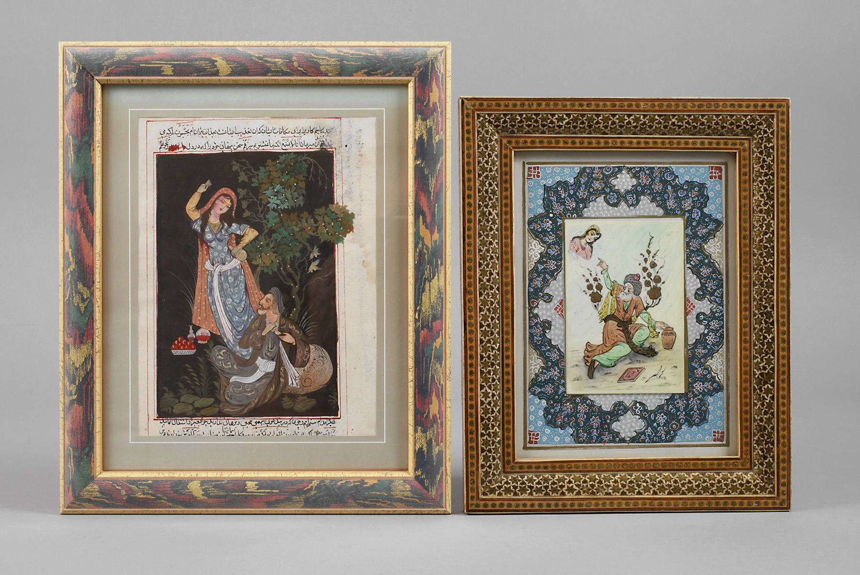 Zwei persische Miniaturmalereien