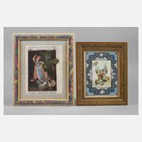 Zwei persische Miniaturmalereien111