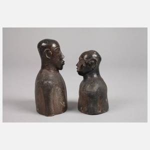 Zwei kleine Keramikbüsten