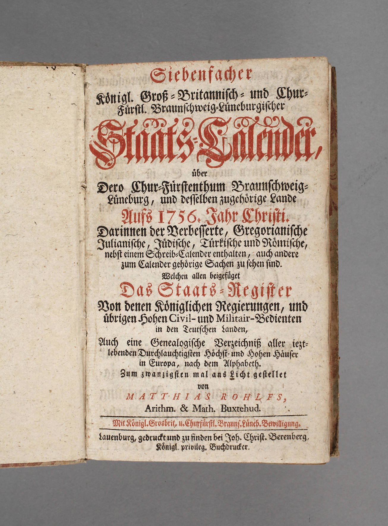 Staats-Kalender 1756
