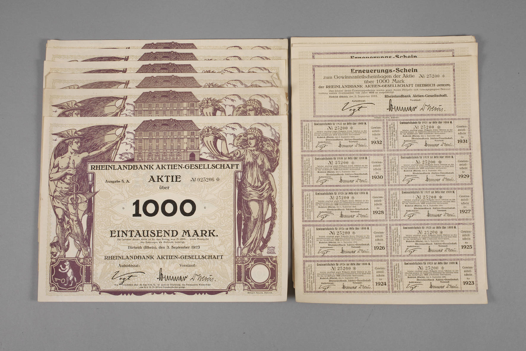 Konvolut Aktien Rheinlandbank