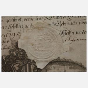 Urkunde Seifensiedergeselle Dresden 1798