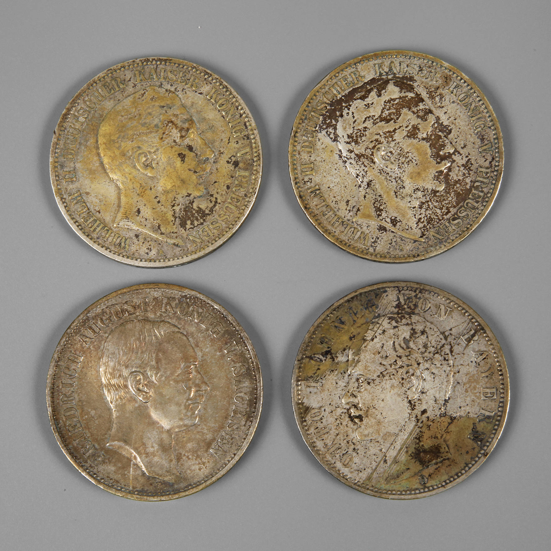 Konvolut 5 Mark-Stücke Kaiserreich