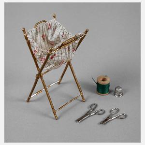 Seltener Nähkorb Zinn