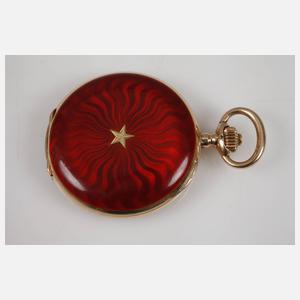 Feine Emailtaschenuhr Gold