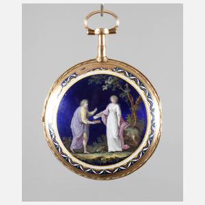 Feine goldene Spindeluhr Chevalier á Paris