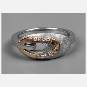 Damenring mit Diamantbesatz