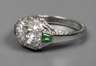 Platinring mit Diamanten von zusammen ca. 0,65 ct