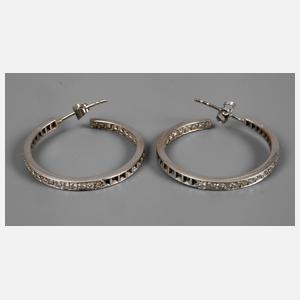 Paar brillantbesetzte Creolen