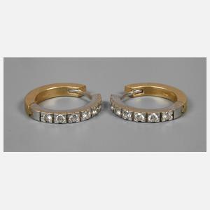 Paar Creolen mit Brillanten