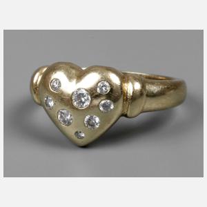 Herzring mit Brillanten