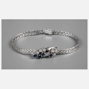 Armband besetzt mit Brillanten und Saphiren