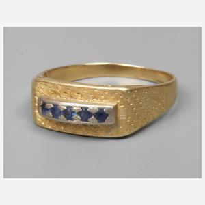 Herrenring mit Saphiren