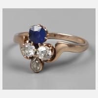 Damenring mit Saphir und Diamanten111