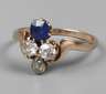 Damenring mit Saphir und Diamanten