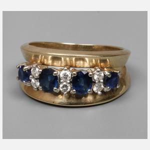 Damenring mit Saphiren und Brillanten