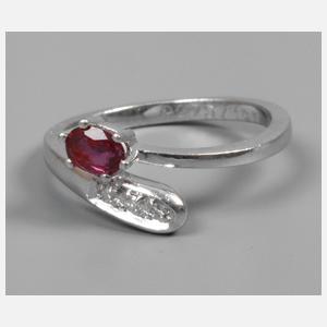 Damenring mit Rubin und Diamanten