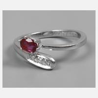 Damenring mit Rubin und Diamanten111