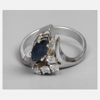 Damenring mit Saphir und Brillanten111