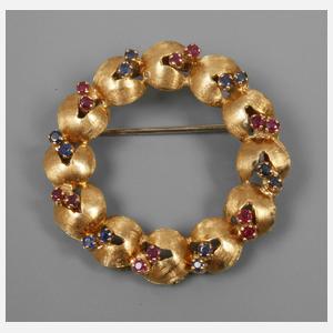 Kranzbrosche mit Steinbesatz