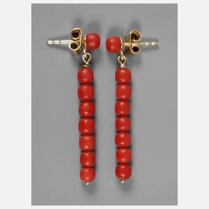Paar Korallenohrhänger