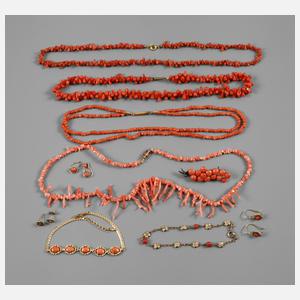 Konvolut Korallenschmuck