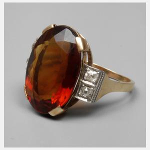 Damenring mit Citrin und Diamanten