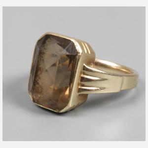 Damenring mit Rauchquarz aus dem Fichtelgebirge