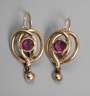 Paar Biedermeier Ohrringe mit Granaten