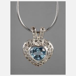 Herzanhänger mit Blautopas