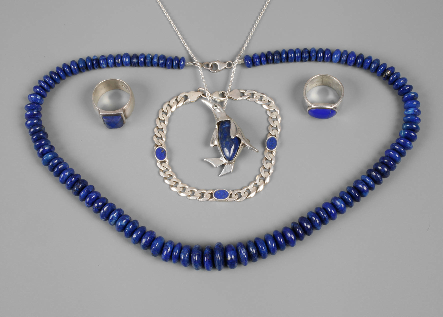 Konvolut Silberschmuck mit Lapislazuli