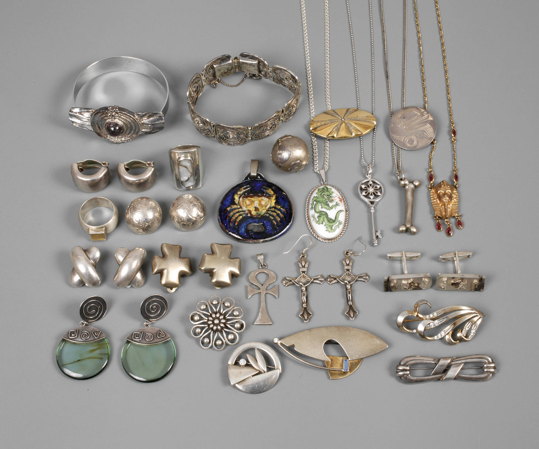 Großes Konvolut Silberschmuck
