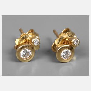 Paar Ohrringe mit Brillanten