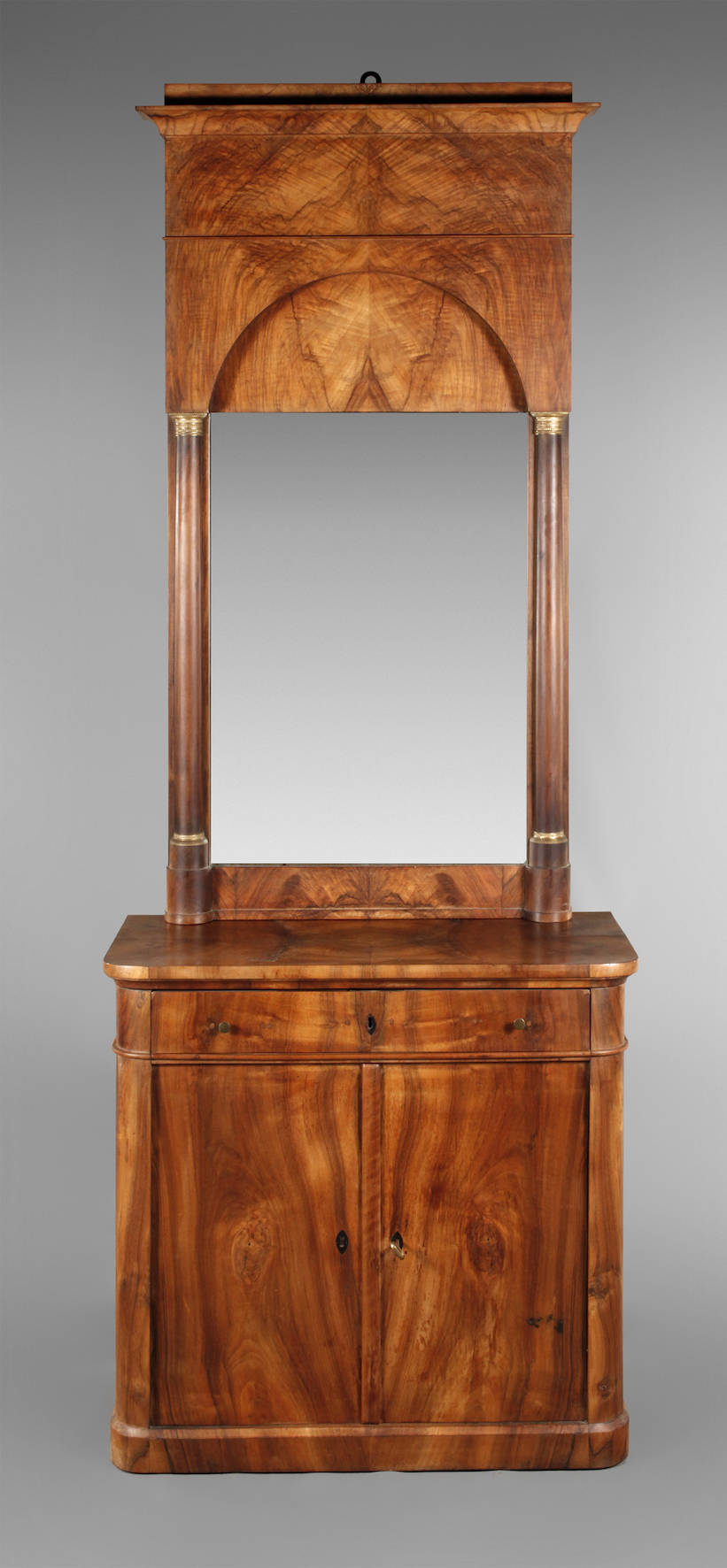 Biedermeierspiegel mit Unterschrank