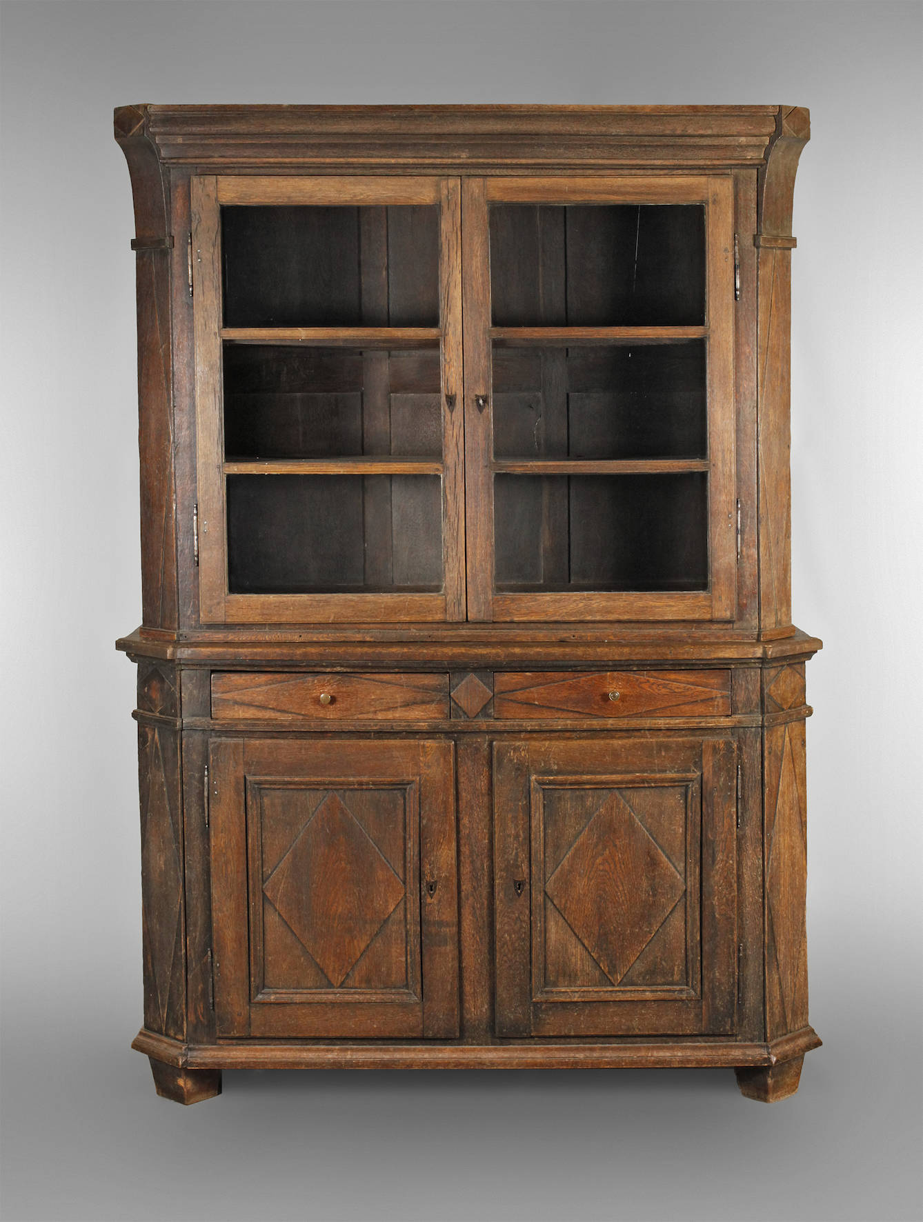 Biedermeier Aufsatzvitrine