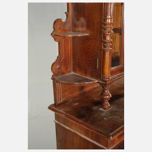 Schreibkommode mit Vitrinenaufsatz