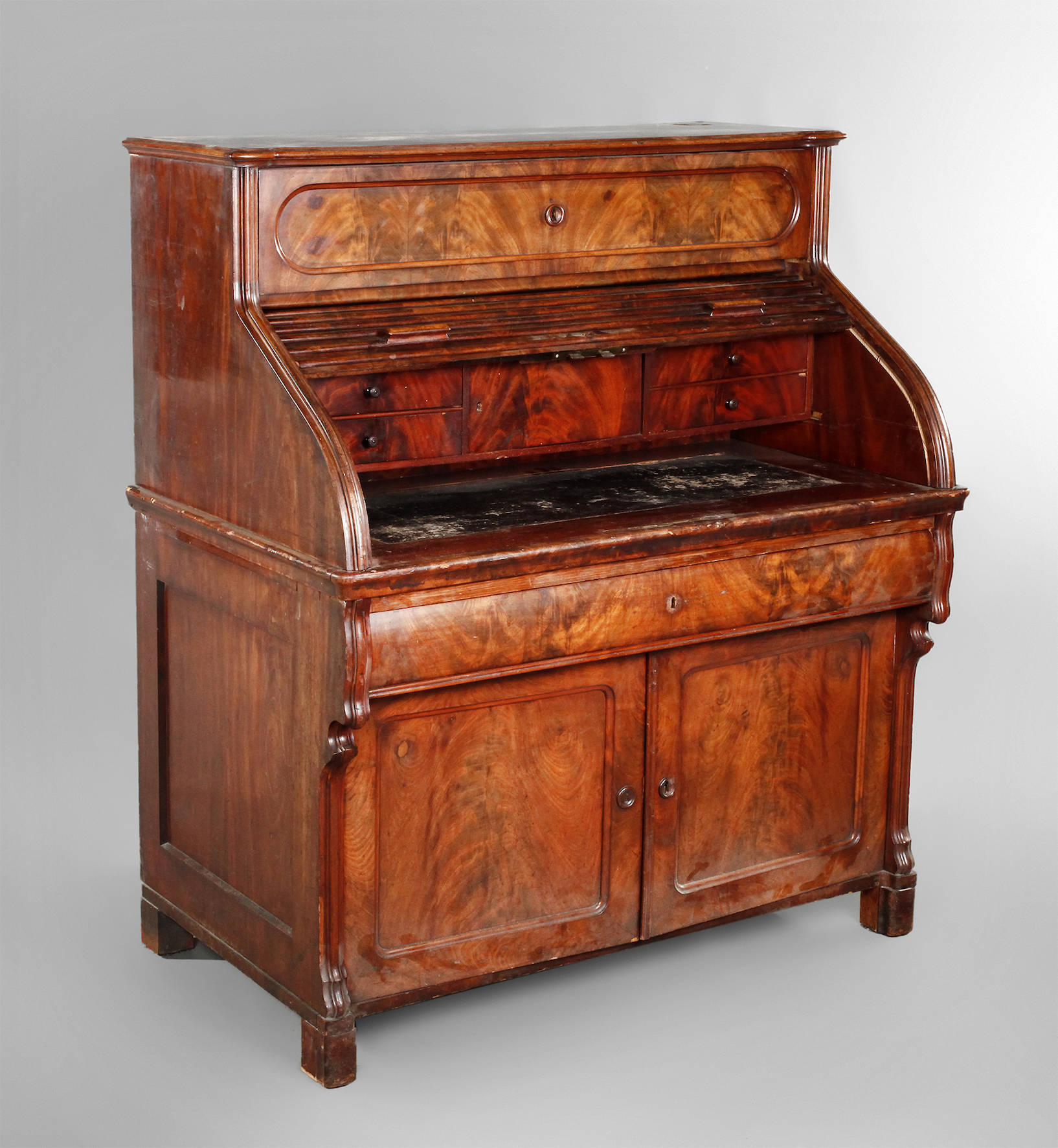 Rollbüro mit Stehpultfunktion Louis Philippe