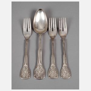 Vier Besteckteile aus dem ”Dresdner Ratssilber”