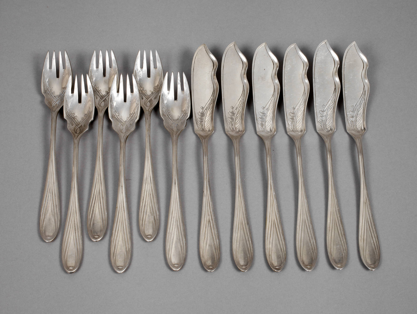 Hans Christiansen Fischbesteck Silber