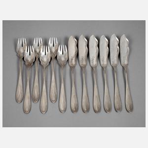 Hans Christiansen Fischbesteck Silber