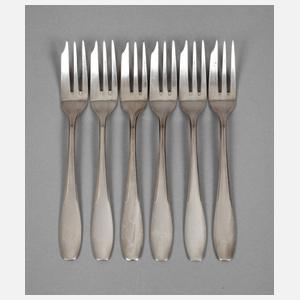 Richard Riemerschmid sechs Kuchengabeln