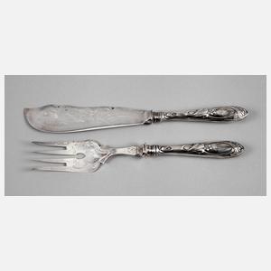 Silber Fischvorlegebesteck Jugendstil